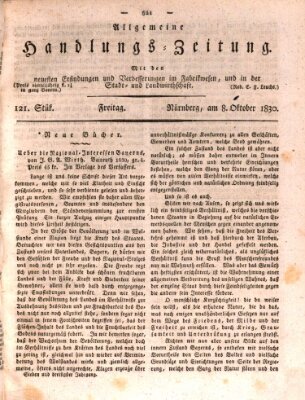 Allgemeine Handlungs-Zeitung Freitag 8. Oktober 1830