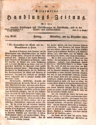 Allgemeine Handlungs-Zeitung Freitag 24. Dezember 1830