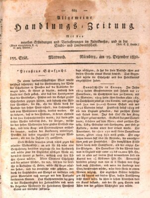 Allgemeine Handlungs-Zeitung Mittwoch 29. Dezember 1830