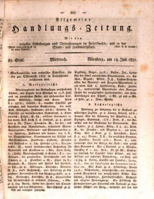 Allgemeine Handlungs-Zeitung Mittwoch 13. Juli 1831