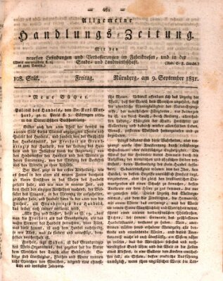 Allgemeine Handlungs-Zeitung Freitag 9. September 1831