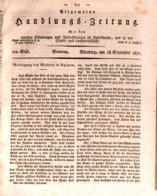 Allgemeine Handlungs-Zeitung Sonntag 18. September 1831