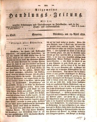 Allgemeine Handlungs-Zeitung Sonntag 29. April 1832