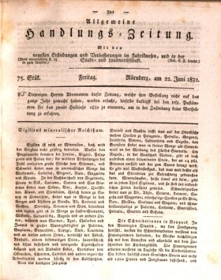 Allgemeine Handlungs-Zeitung Freitag 22. Juni 1832