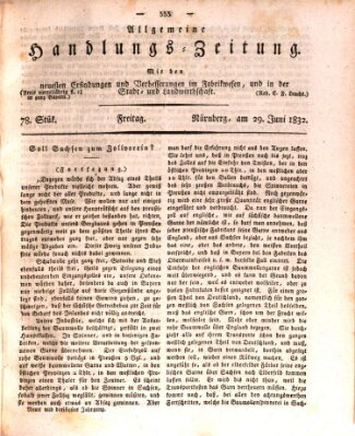 Allgemeine Handlungs-Zeitung Freitag 29. Juni 1832
