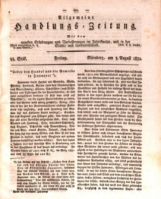 Allgemeine Handlungs-Zeitung Freitag 3. August 1832