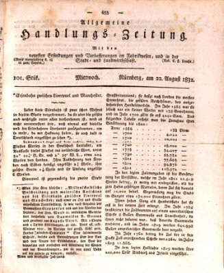 Allgemeine Handlungs-Zeitung Mittwoch 22. August 1832