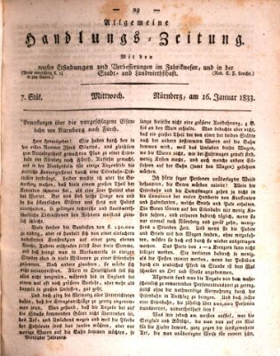 Allgemeine Handlungs-Zeitung Mittwoch 16. Januar 1833