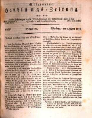 Allgemeine Handlungs-Zeitung Sonntag 3. März 1833