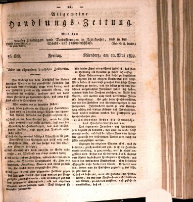 Allgemeine Handlungs-Zeitung Freitag 10. Mai 1833