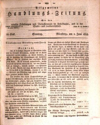 Allgemeine Handlungs-Zeitung Sonntag 2. Juni 1833