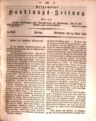 Allgemeine Handlungs-Zeitung Freitag 14. Juni 1833