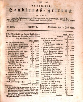 Allgemeine Handlungs-Zeitung Mittwoch 10. Juli 1833