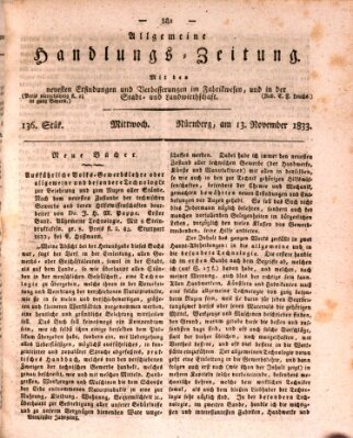 Allgemeine Handlungs-Zeitung Mittwoch 13. November 1833
