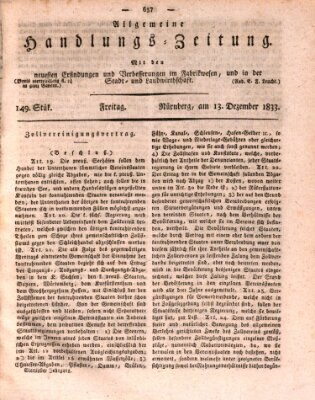 Allgemeine Handlungs-Zeitung Freitag 13. Dezember 1833