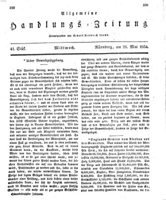 Allgemeine Handlungs-Zeitung Mittwoch 21. Mai 1834