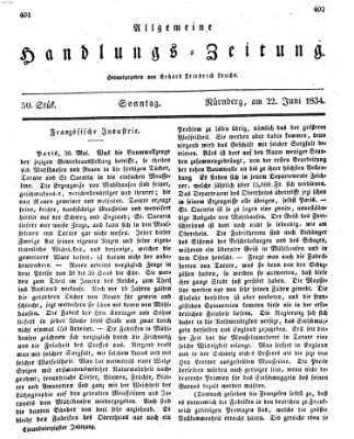 Allgemeine Handlungs-Zeitung Sonntag 22. Juni 1834