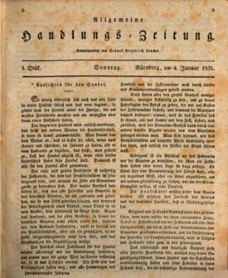 Allgemeine Handlungs-Zeitung Sonntag 4. Januar 1835