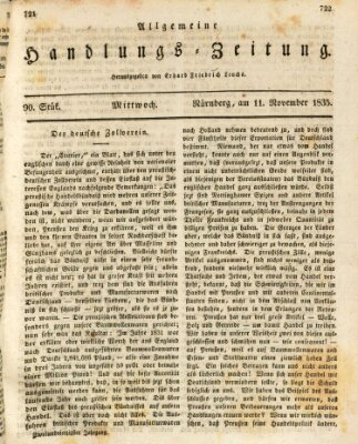 Allgemeine Handlungs-Zeitung Mittwoch 11. November 1835