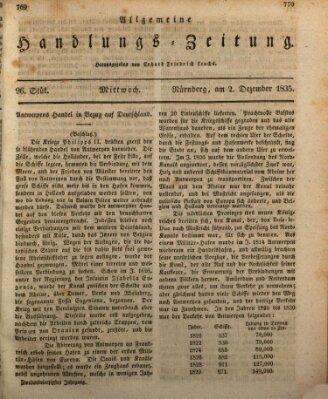 Allgemeine Handlungs-Zeitung Mittwoch 2. Dezember 1835