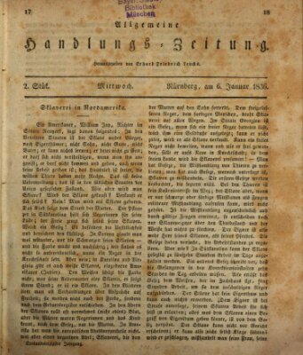 Allgemeine Handlungs-Zeitung Mittwoch 6. Januar 1836