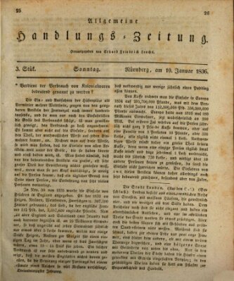 Allgemeine Handlungs-Zeitung Sonntag 10. Januar 1836
