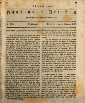 Allgemeine Handlungs-Zeitung Mittwoch 3. Februar 1836
