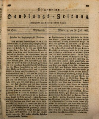 Allgemeine Handlungs-Zeitung Mittwoch 20. Juli 1836