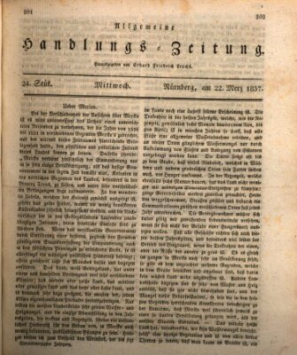 Allgemeine Handlungs-Zeitung Mittwoch 22. März 1837