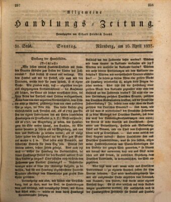 Allgemeine Handlungs-Zeitung Sonntag 16. April 1837