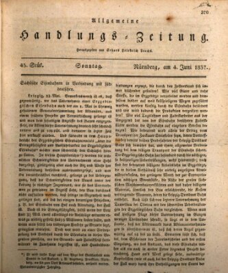 Allgemeine Handlungs-Zeitung Sonntag 4. Juni 1837