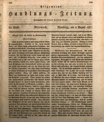 Allgemeine Handlungs-Zeitung Mittwoch 2. August 1837