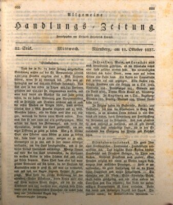 Allgemeine Handlungs-Zeitung Mittwoch 11. Oktober 1837
