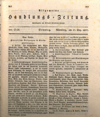 Allgemeine Handlungs-Zeitung Sonntag 17. Dezember 1837