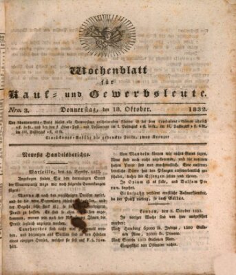 Wochenblatt für Kauf- und Gewerbsleute Donnerstag 18. Oktober 1832