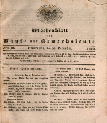 Wochenblatt für Kauf- und Gewerbsleute Donnerstag 20. Dezember 1832