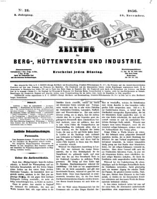 Der Berggeist Dienstag 18. November 1856