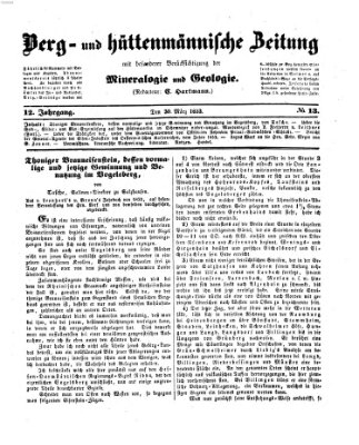 Berg- und hüttenmännische Zeitung Mittwoch 30. März 1853