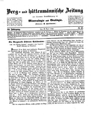 Berg- und hüttenmännische Zeitung Mittwoch 27. April 1853