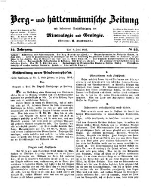 Berg- und hüttenmännische Zeitung Mittwoch 8. Juni 1853