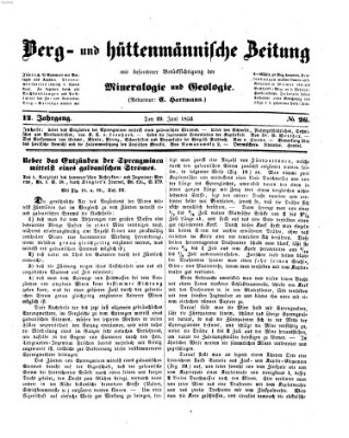 Berg- und hüttenmännische Zeitung Mittwoch 29. Juni 1853