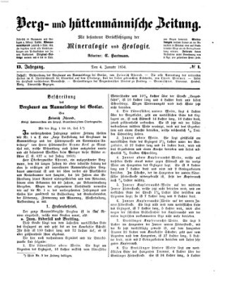 Berg- und hüttenmännische Zeitung Mittwoch 4. Januar 1854
