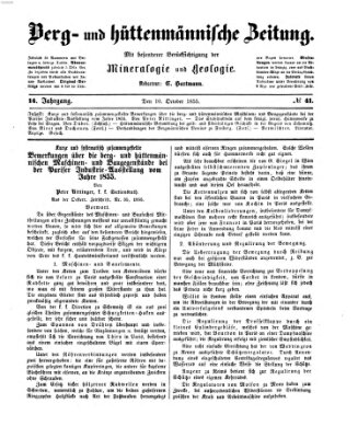 Berg- und hüttenmännische Zeitung Mittwoch 10. Oktober 1855