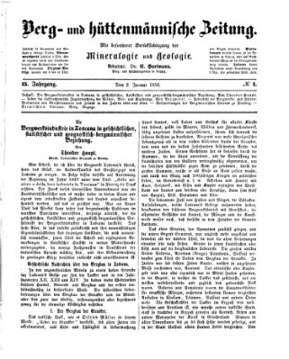 Berg- und hüttenmännische Zeitung Mittwoch 2. Januar 1856