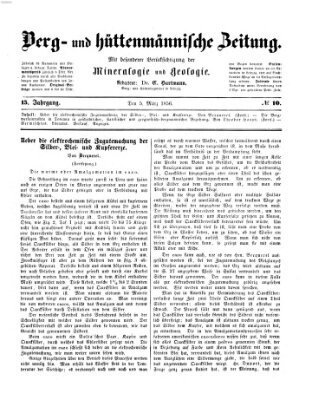 Berg- und hüttenmännische Zeitung Mittwoch 5. März 1856