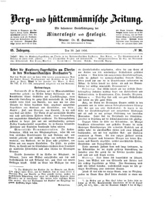 Berg- und hüttenmännische Zeitung Mittwoch 30. Juli 1856