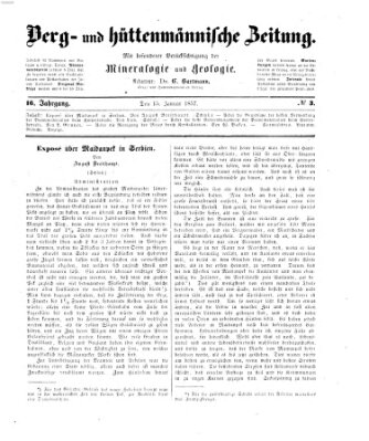 Berg- und hüttenmännische Zeitung Donnerstag 15. Januar 1857