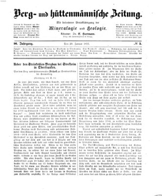 Berg- und hüttenmännische Zeitung Donnerstag 29. Januar 1857