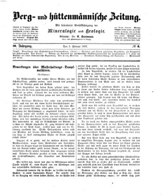 Berg- und hüttenmännische Zeitung Donnerstag 5. Februar 1857