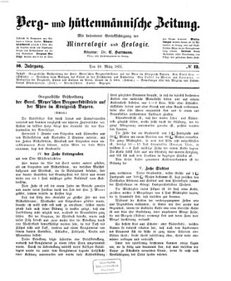 Berg- und hüttenmännische Zeitung Donnerstag 19. März 1857